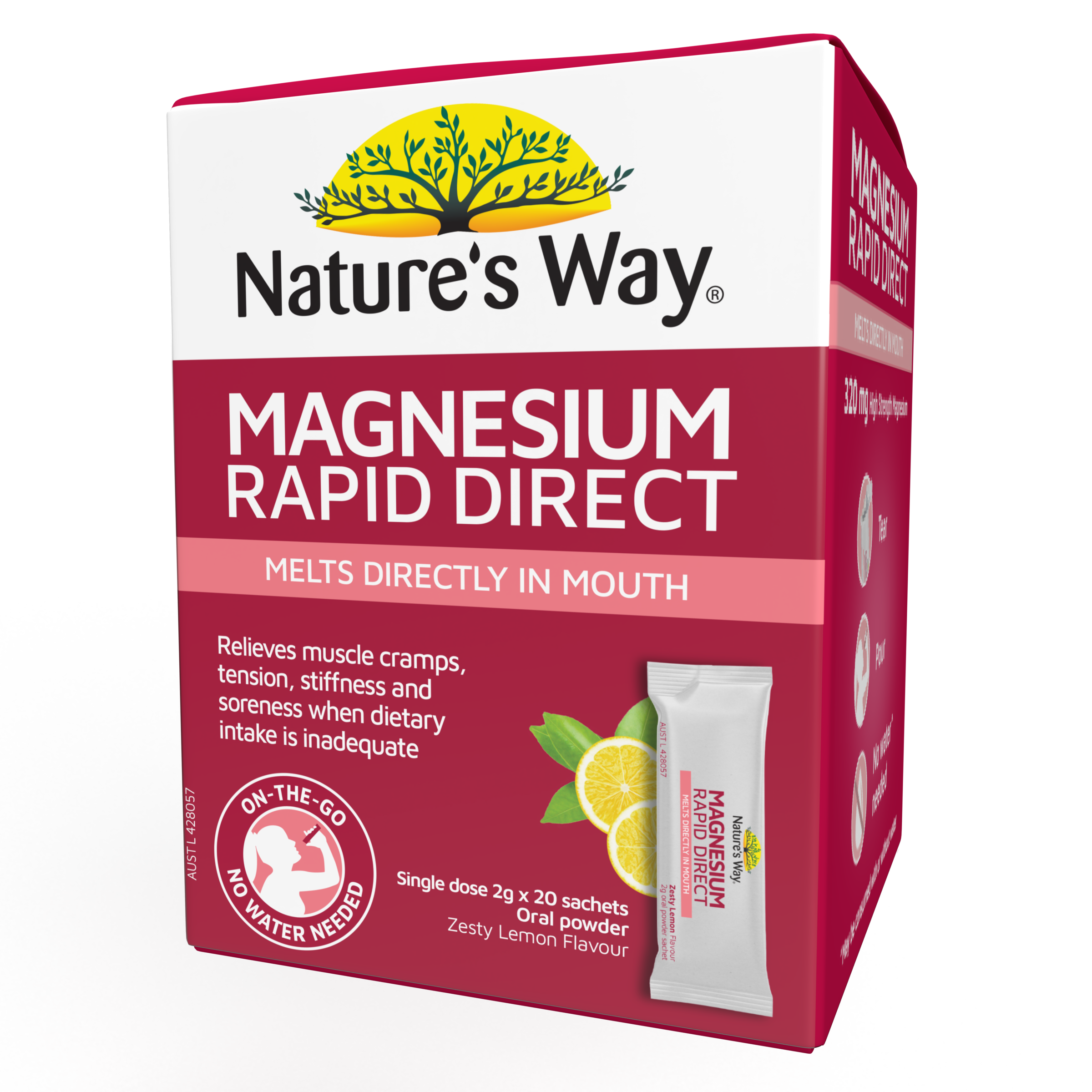Nature's Way Magnesium Rapid Direct 2g x 20 Sachets - Direct in mouth