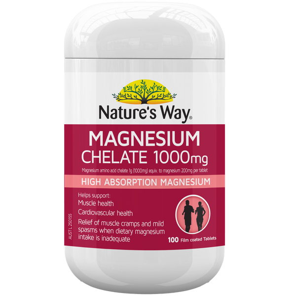 Nature's Way Magnesium Chelate 1000mg 100 Tablets