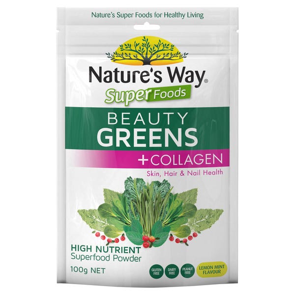 Nature's Way Superfoods Beauty Greens + Collagen 100g