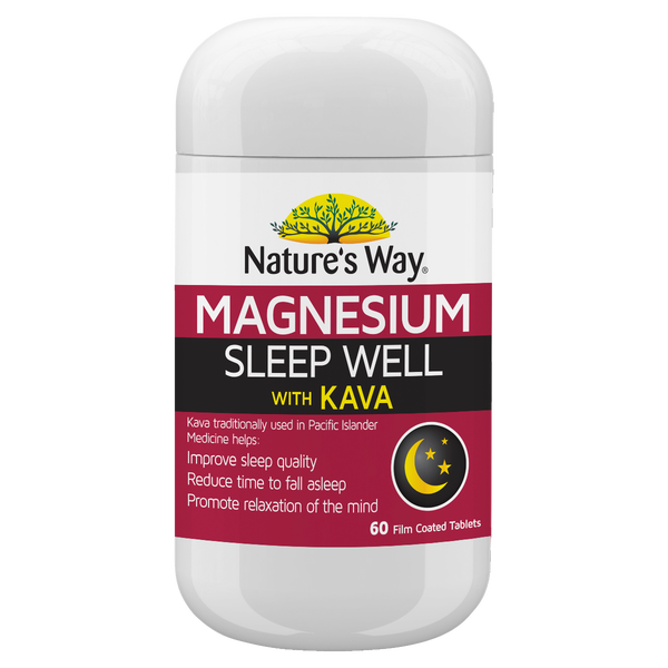 Nature's Way Magnesium Sleep Well with Kava 60 Tablets