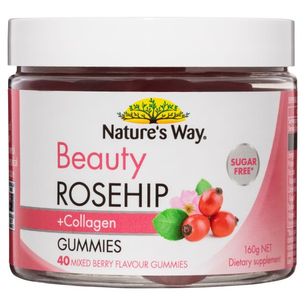 Nature's Way Beauty Rosehip + Collagen Gummies
