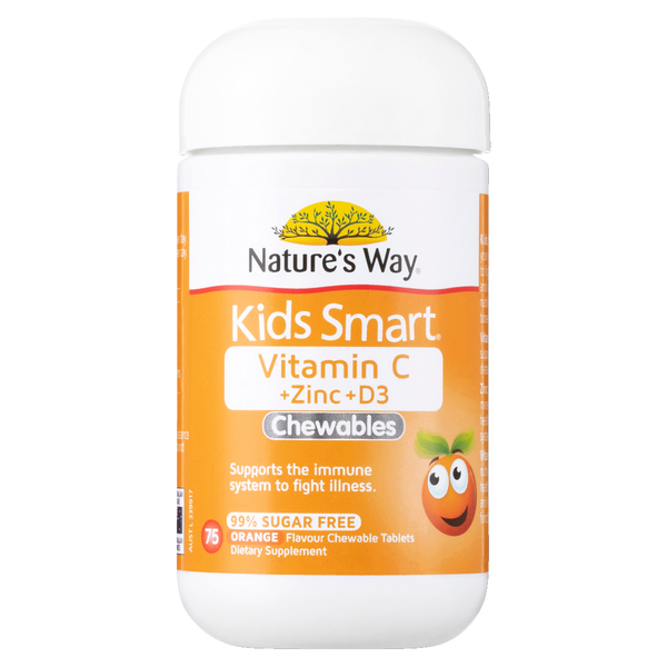 Nature's Way Kids Smart Vitamin C + Zinc + D3 Chewables 75 Tablets