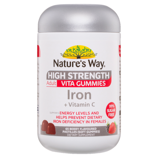 Nature's Way High Strength Adult Vita Gummies Iron + Vitamin C 65's
