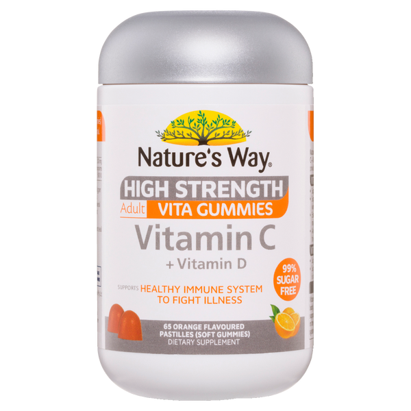 Nature's Way High Strength Adult Vita Gummies Vitamin C + Vitamin D 65's