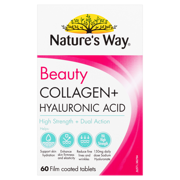 Nature's Way Beauty Collagen + Hyaluronic Acid 60 Tablets