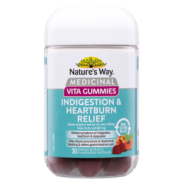 Nature's Way Medicinal Vita Gummies Indigestion & Heartburn Relief 30's