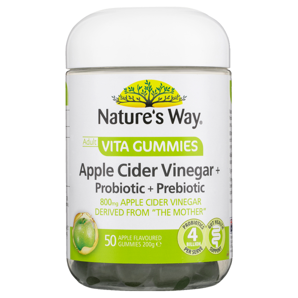Nature's Way Adult Vita Gummies Apple Cider Vinegar + Probiotic + Prebiotic 50s