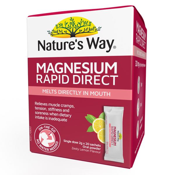 Nature's Way Magnesium Rapid Direct 2g x 20 Sachets - Direct in mouth