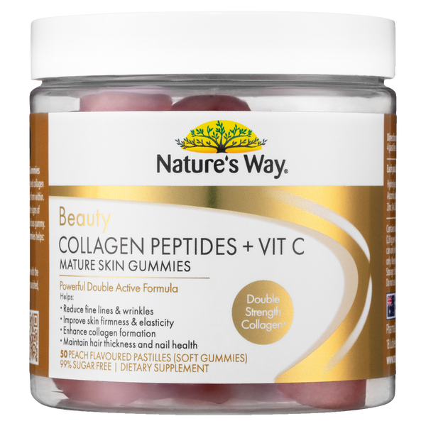 Nature's Way Beauty Collagen + Vit C Mature Skin Gummies 50 Pastilles