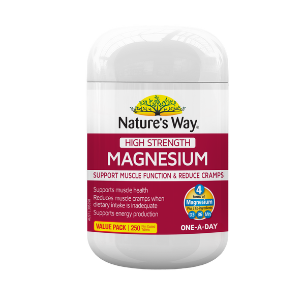 Nature's Way High Strength Magnesium 250 Tablets - One-A-Day