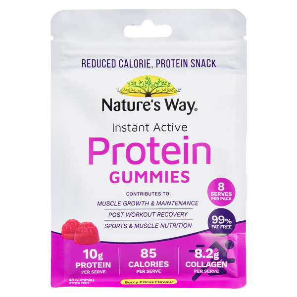 Nature's Way Instant Active Protein Gummies Berry Citrus 40s