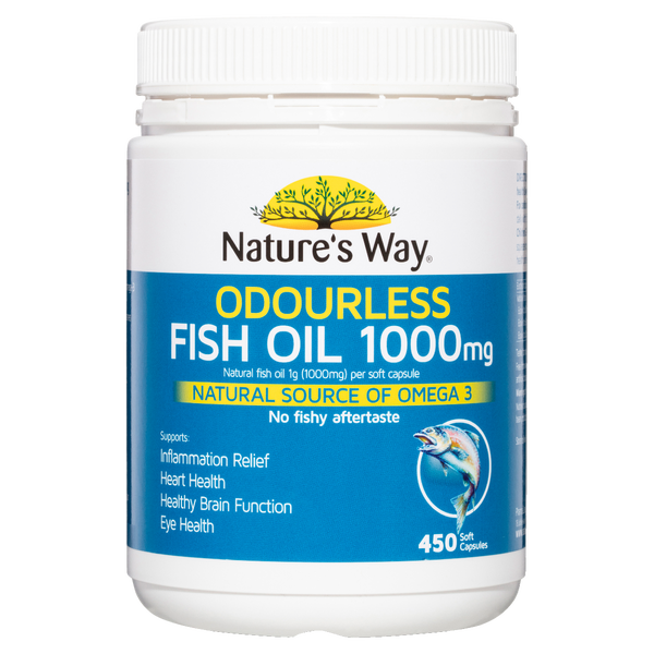 Nature's Way Odourless Fish Oil 1000mg 450 Capsules