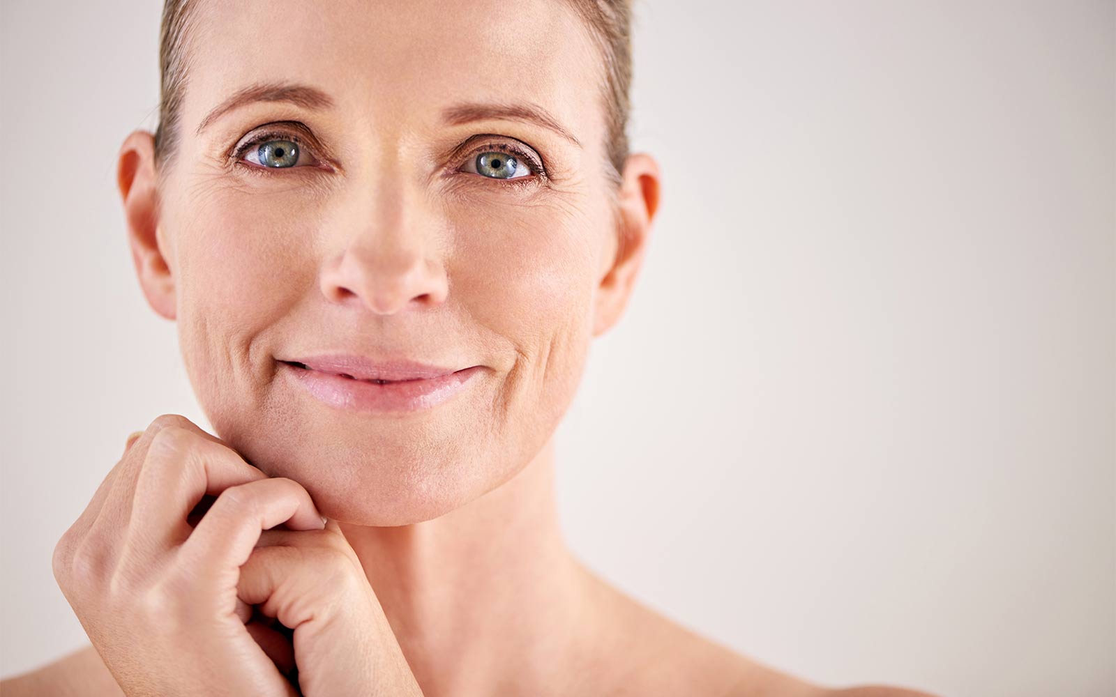 smiling woman with beautiful skin