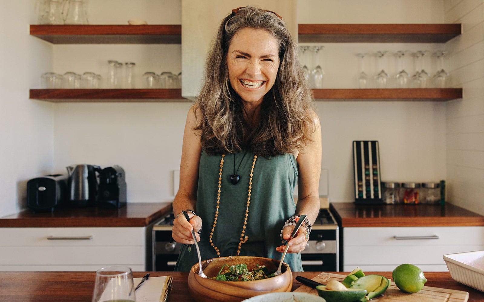 woman preparing healthy meal